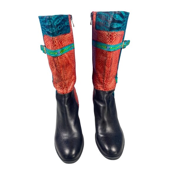 L'Artiste Spring Step Women's 9 EU40 Carpeverde Boots Black Red Multi New Rare - Picture 3 of 12